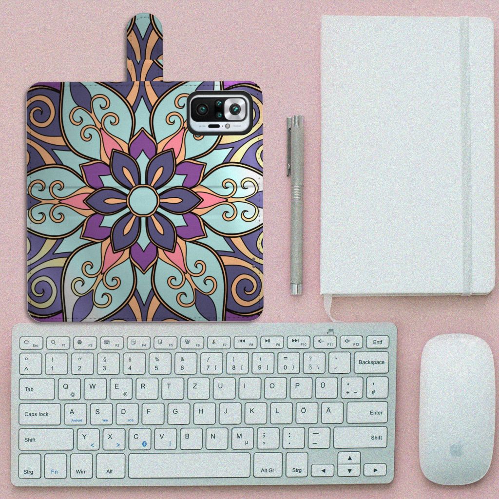 Xiaomi Redmi Note 10 Pro Hoesje Purple Flower