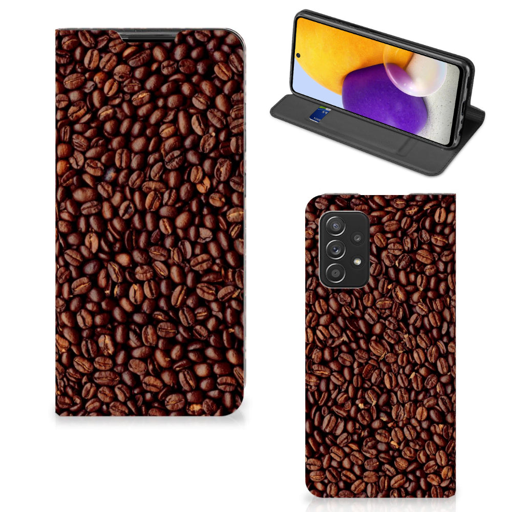 Samsung Galaxy A72 (5G/4G) Flip Style Cover Koffiebonen