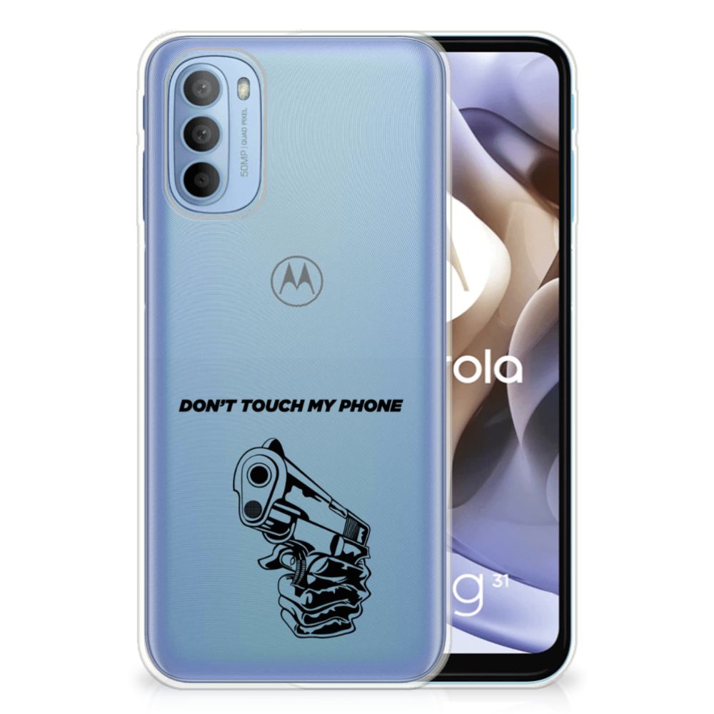 Motorola Moto G31 | G41 Silicone-hoesje Gun Don't Touch My Phone B2C Telecom