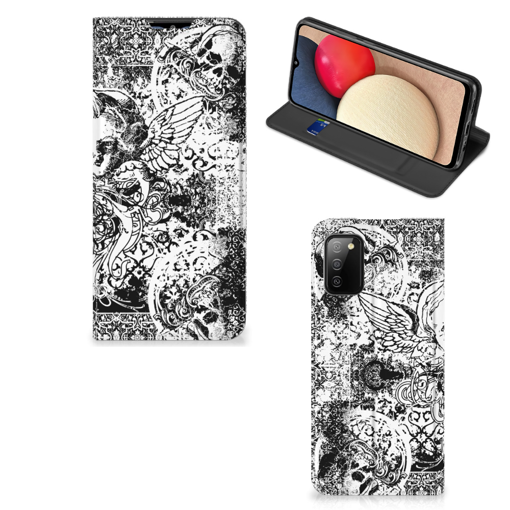 Mobiel BookCase Samsung Galaxy M02s | A02s Skulls Angel - B2C Telecom