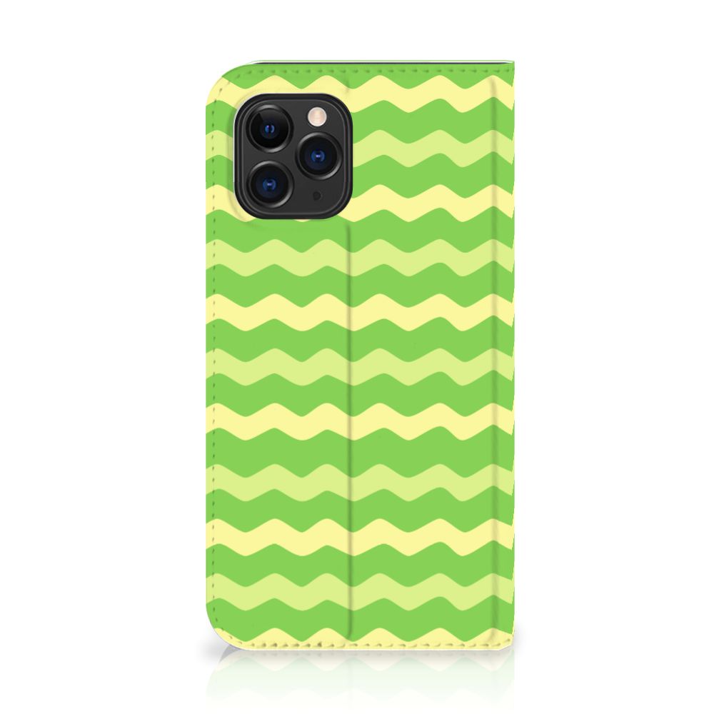 Apple iPhone 11 Pro Hoesje met Magneet Waves Green