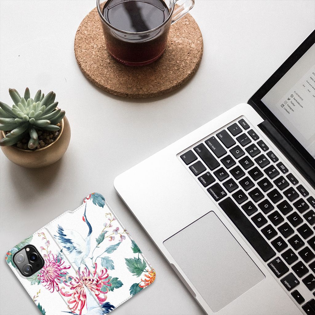 iPhone 14 Pro Hoesje maken Bird Flowers - B2C Telecom