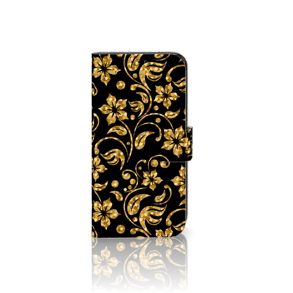 Samsung Galaxy S7 Edge Hoesje Gouden Bloemen