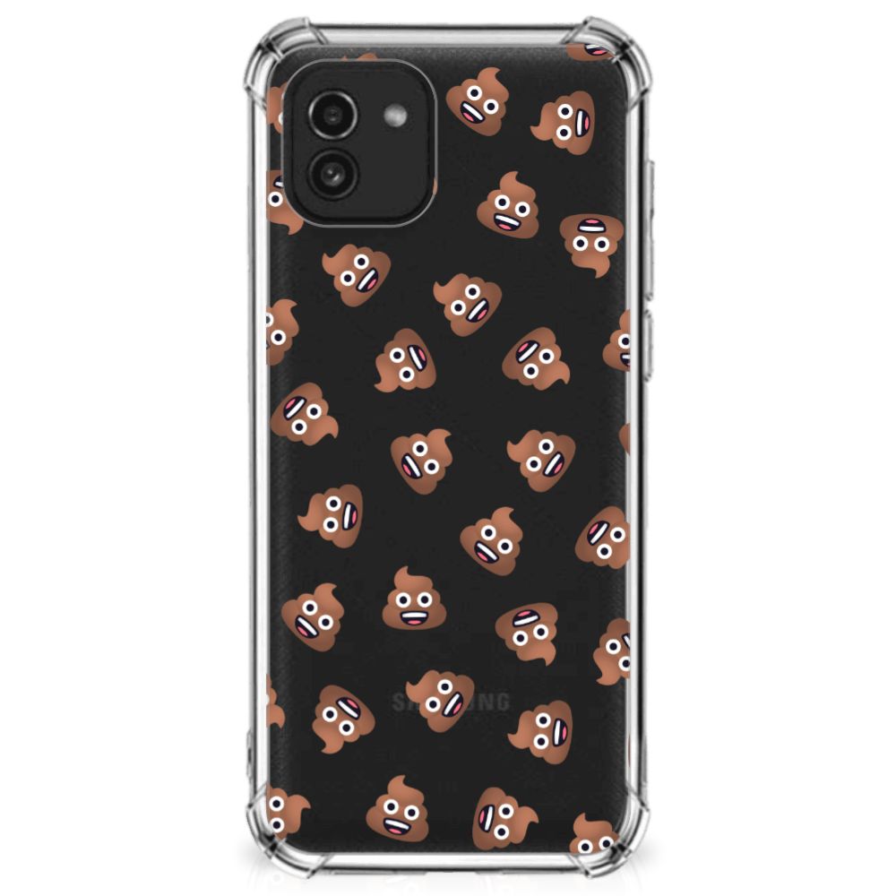Doorzichtige Silicone Hoesje voor Samsung Galaxy A03 Poep Emojis B2C Telecom