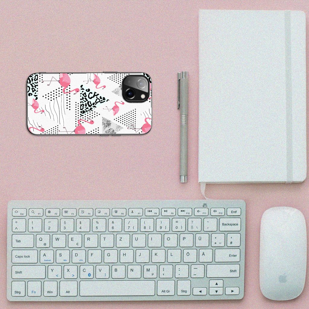 Apple iPhone 13 Dierenprint Telefoonhoesje Flamingo Triangle B2C Telecom