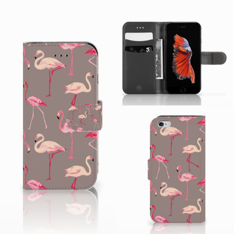 Apple iPhone 6 | 6s Telefoonhoesje met Pasjes Flamingo