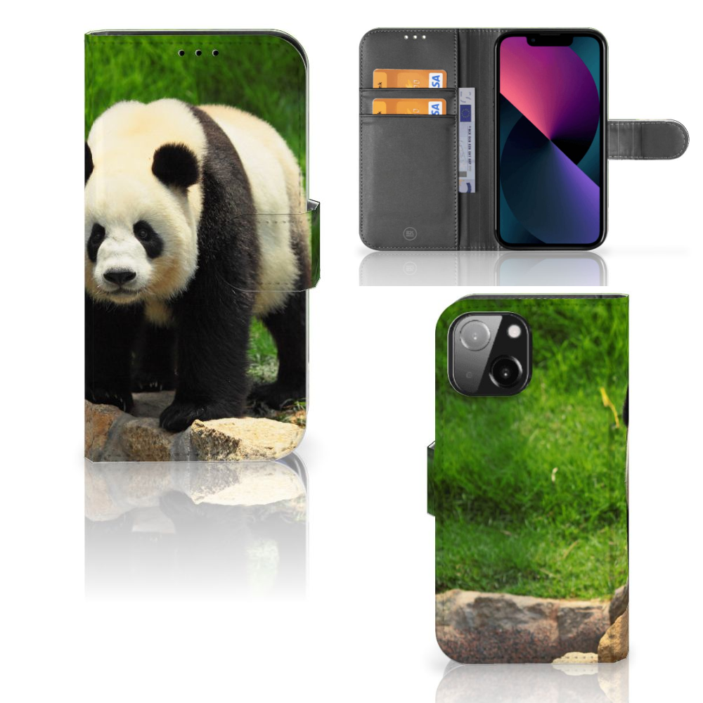 iPhone 13 Mini Telefoonhoesje met Pasjes Panda
