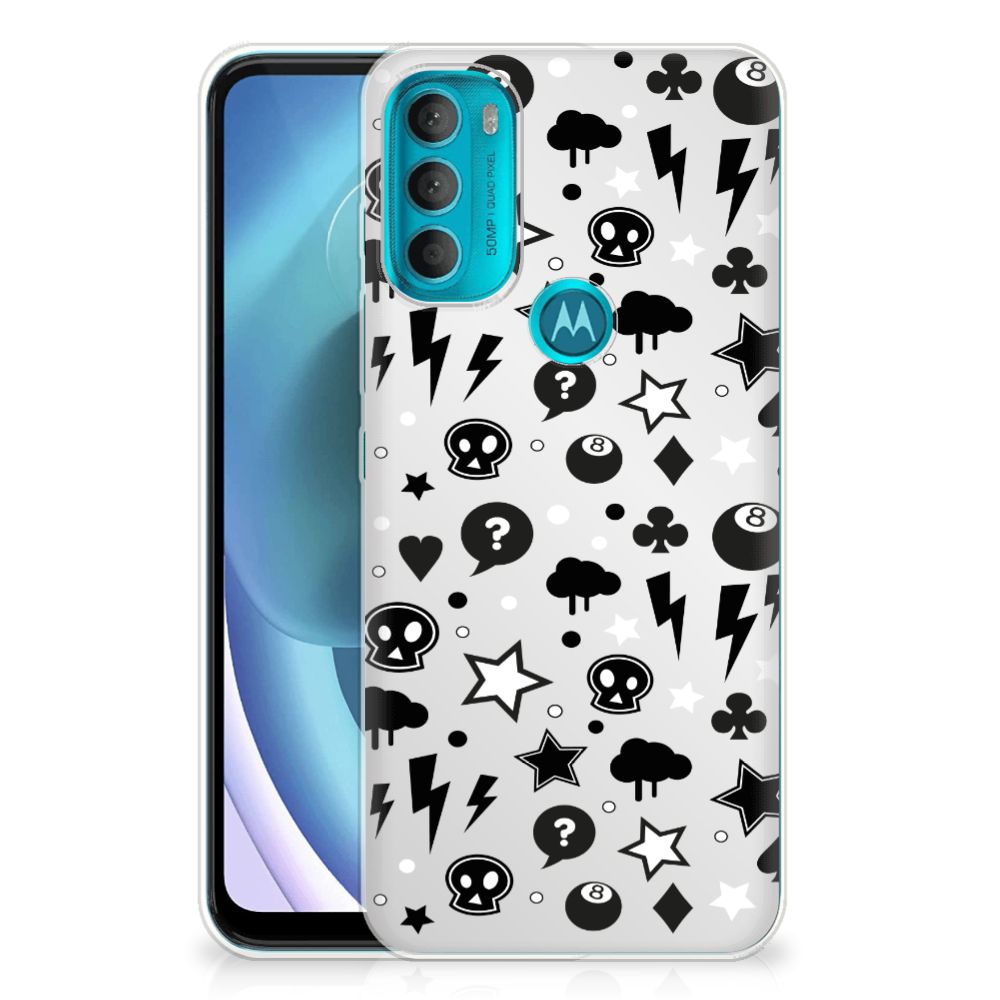 Silicone Back Case Motorola Moto G71 5G Silver Punk