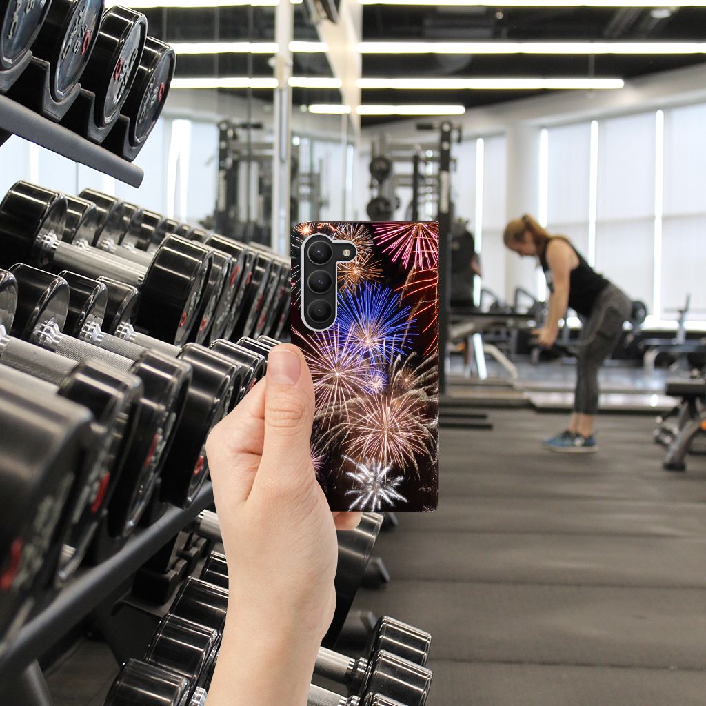 Samsung Galaxy S23 Hippe Standcase Vuurwerk - B2C Telecom