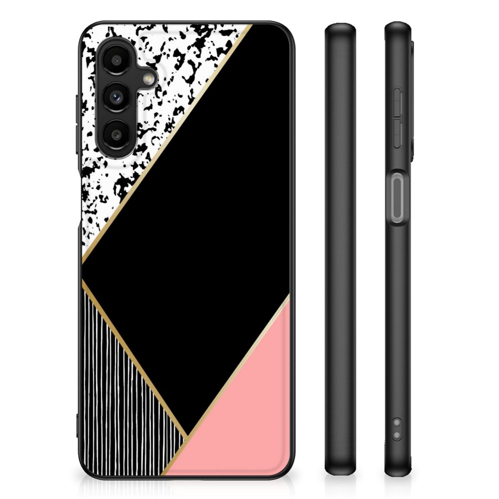 Samsung Galaxy A14 5G Backcover Zwart Roze Vormen