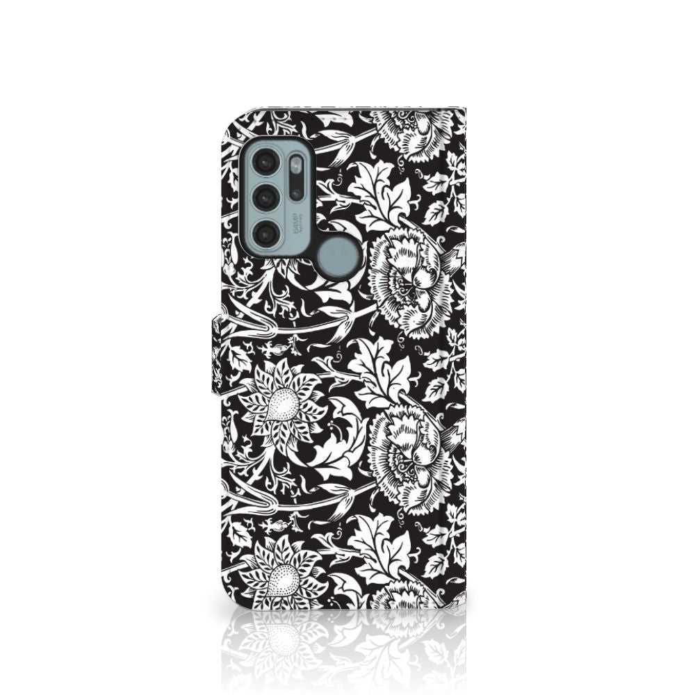 Motorola Moto G60s Hoesje Black Flowers