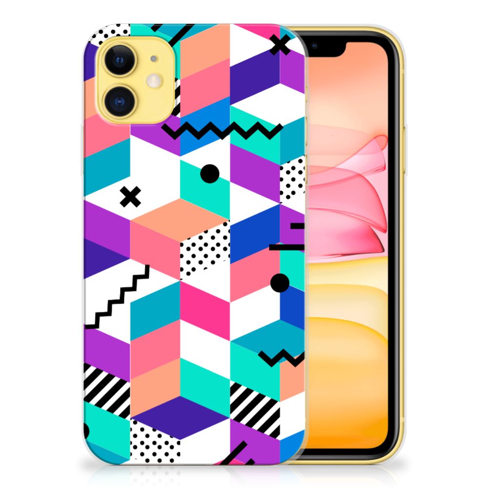 Apple iPhone 11 TPU Hoesje Blokken Kleurrijk