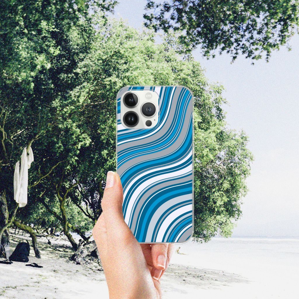 iPhone 13 Pro Max TPU bumper Waves Blue B2C Telecom