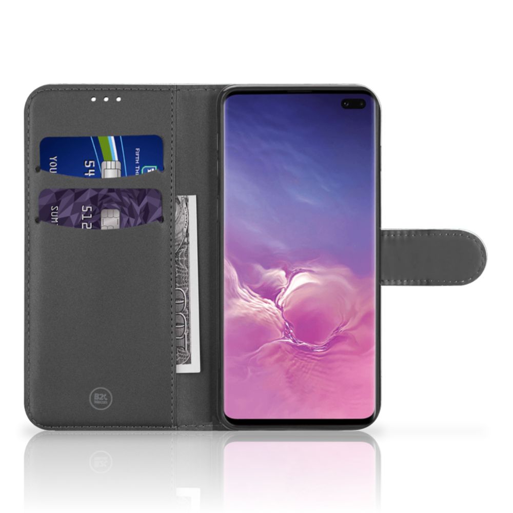 Samsung Galaxy S10 Plus Telefoonhoesje met Pasjes Witte Kat