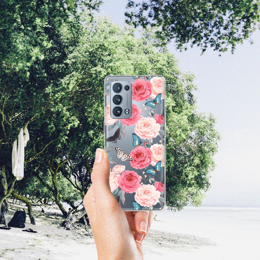 OPPO Reno 6 Pro Plus 5G TPU Case Butterfly Roses B2C Telecom
