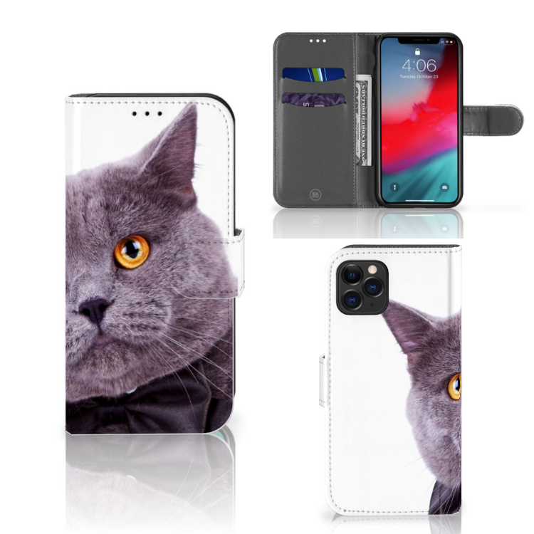 Apple iPhone 11 Pro Telefoonhoesje met Pasjes Kat
