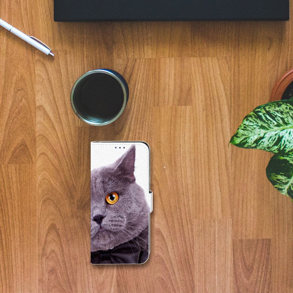 Samsung Galaxy A30 Telefoonhoesje met Pasjes Kat