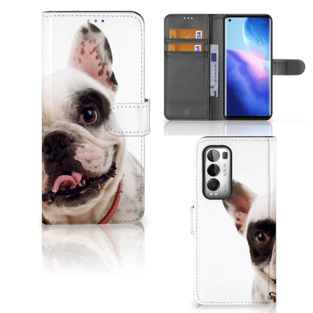 OPPO Find X3 Neo 5G Telefoonhoesje met Pasjes Franse Bulldog