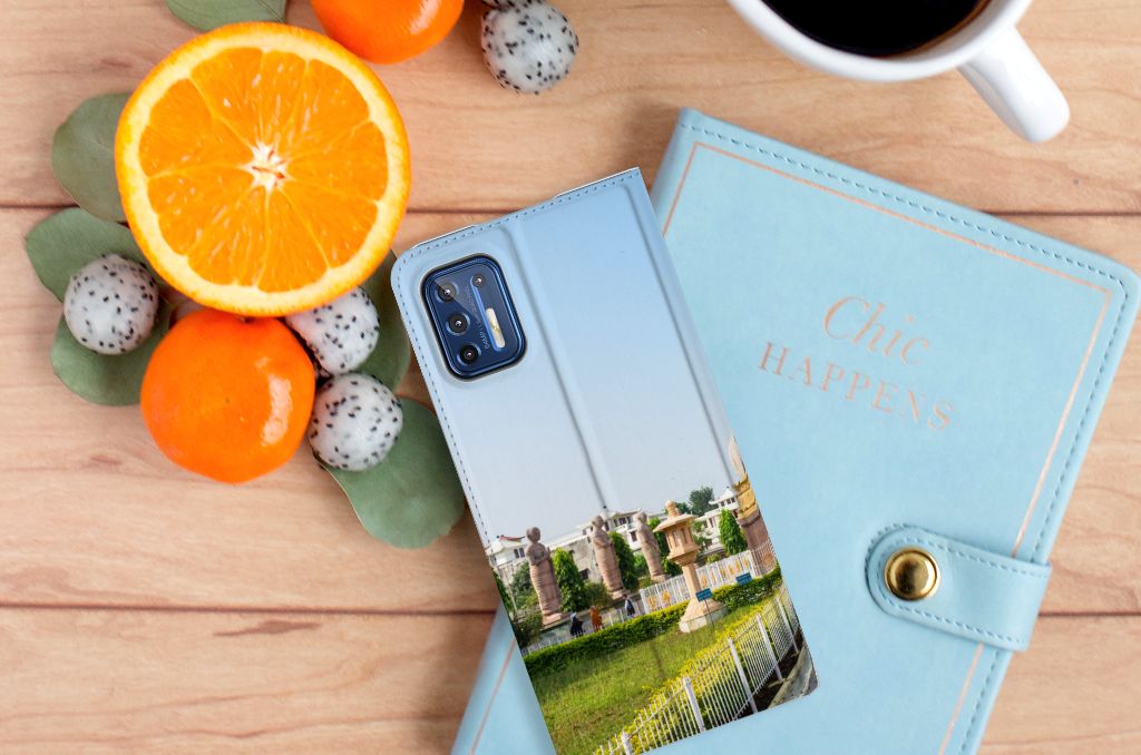 Motorola Moto G9 Plus Book Cover Boeddha - B2C Telecom