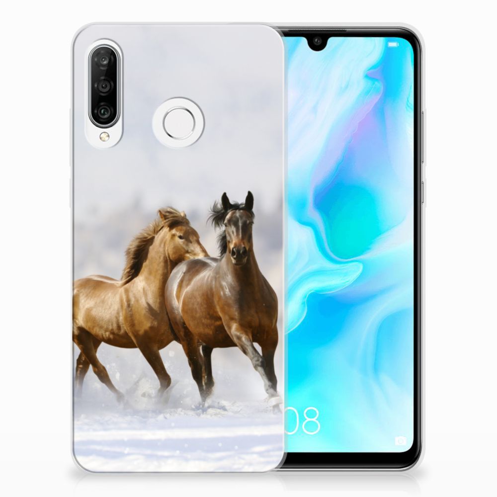 Huawei P30 Lite TPU Hoesje Paarden