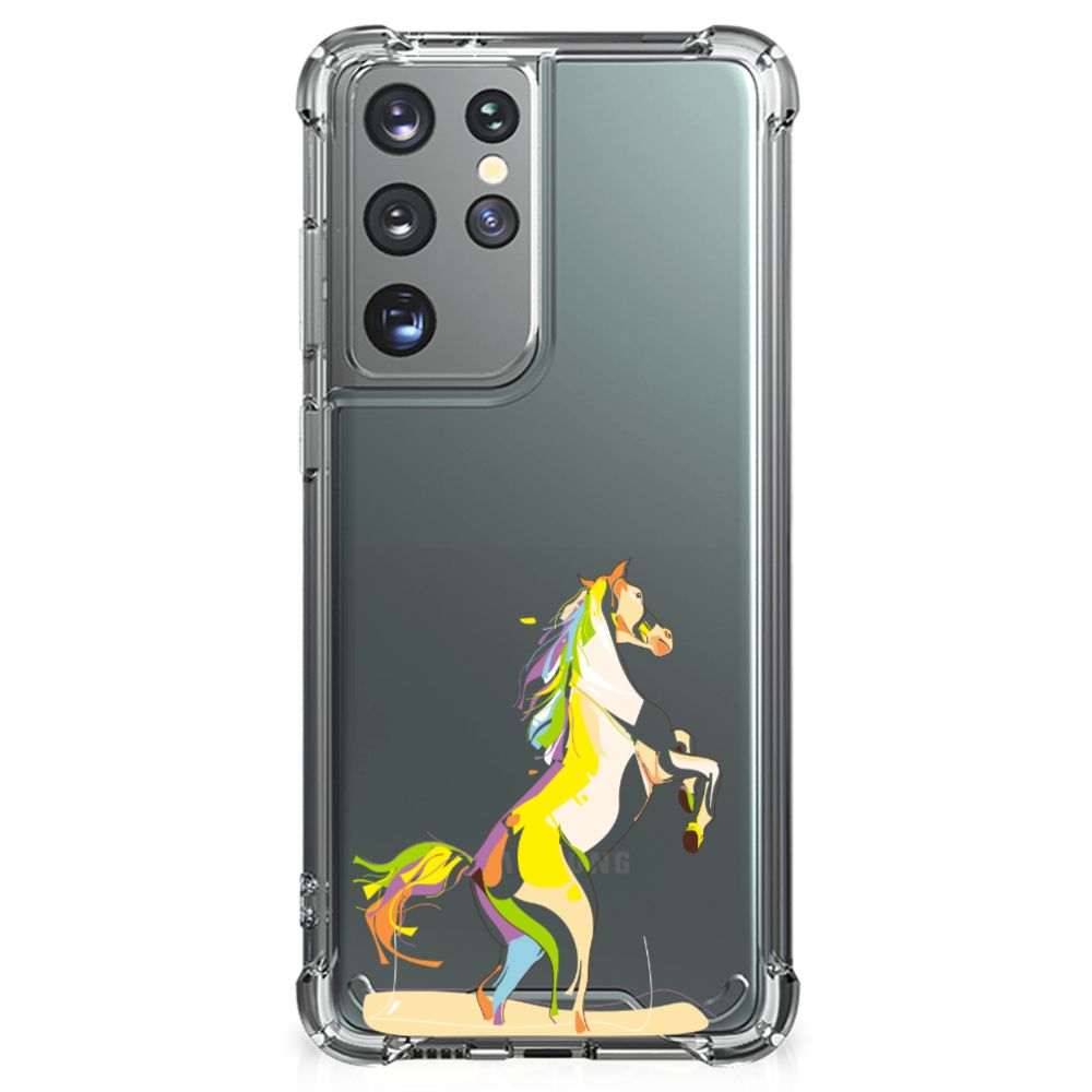 Samsung Galaxy S21 Ultra Stevig Bumper Hoesje Horse Color B2C Telecom