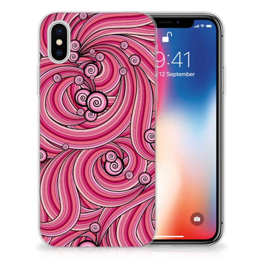 Apple iPhone X | Xs Hoesje maken Swirl Pink