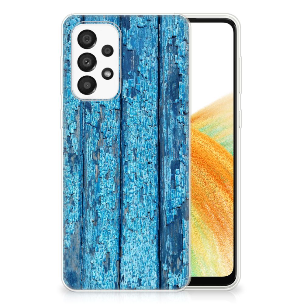 Samsung Galaxy A33 5G Bumper Hoesje Wood Blue