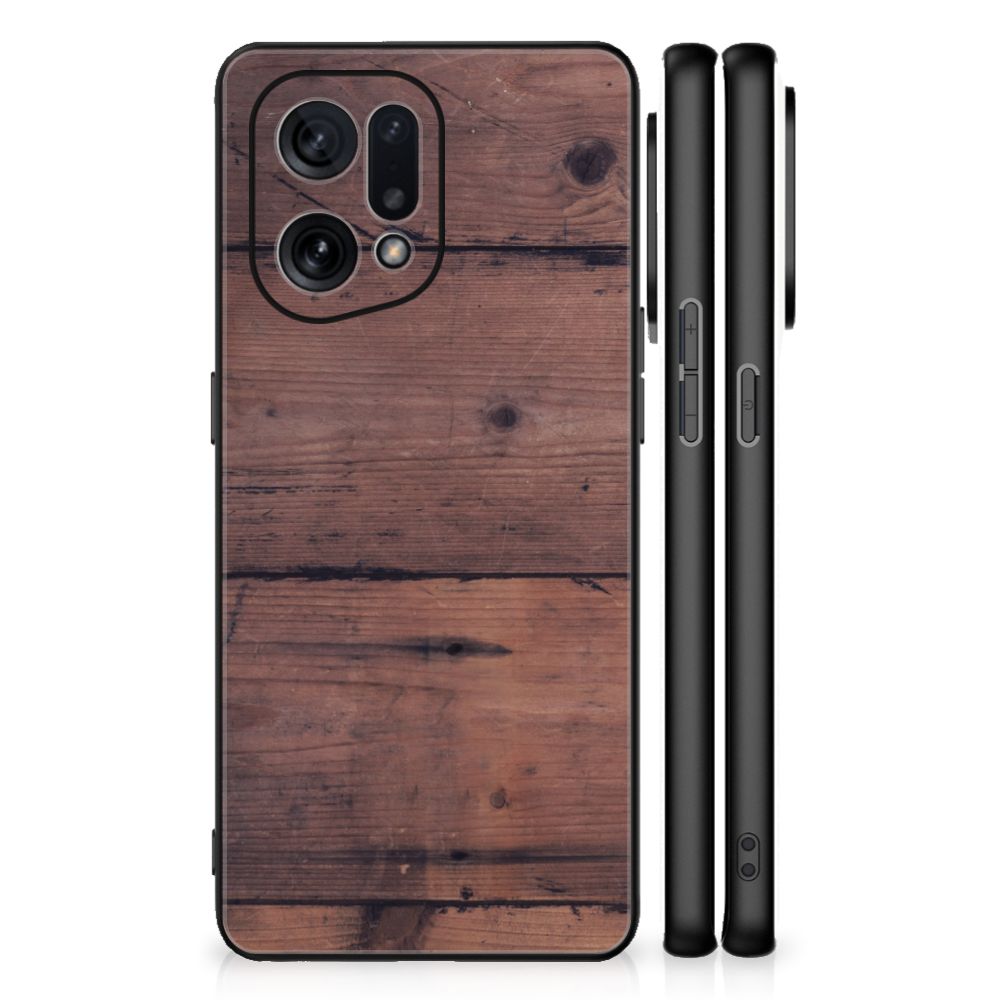 OPPO Find X5 Houten Print Telefoonhoesje Old Wood B2C Telecom