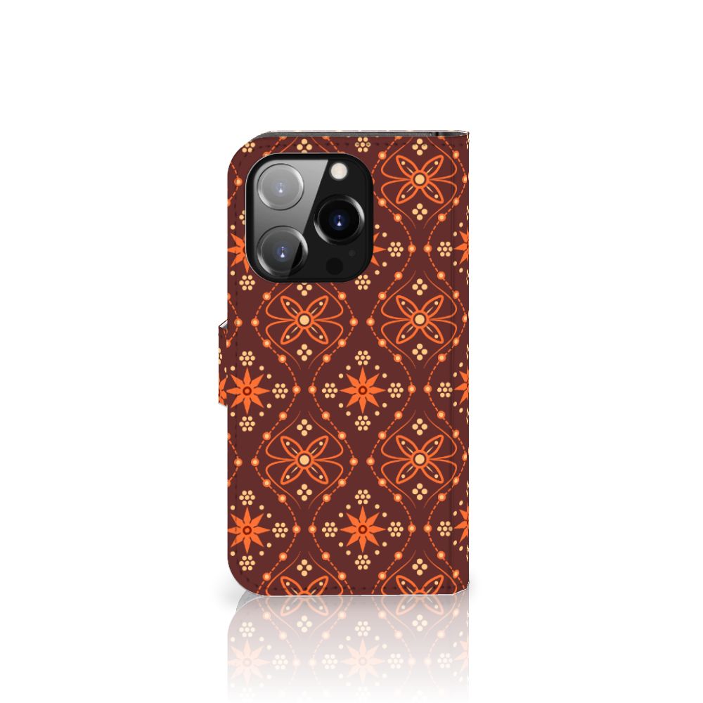 iPhone 14 Pro Telefoon Hoesje Batik Brown