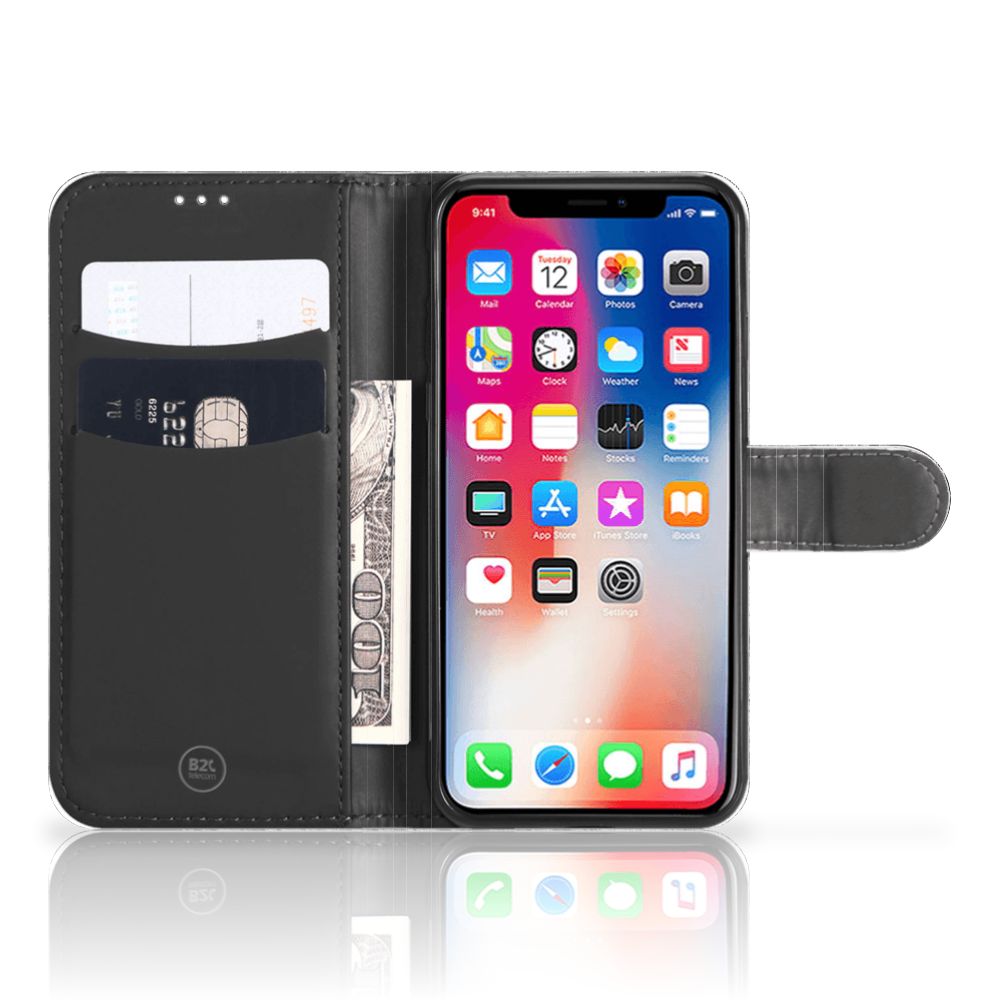 Book Style Case Apple iPhone Xs Max Boomschors Grijs