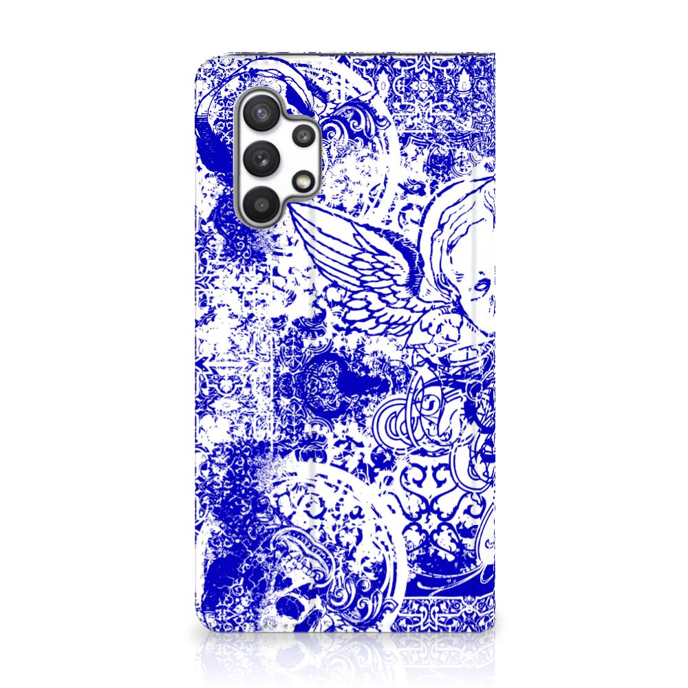 Mobiel BookCase Samsung Galaxy A32 4G | A32 5G Enterprise Editie Angel Skull Blauw - B2C Telecom