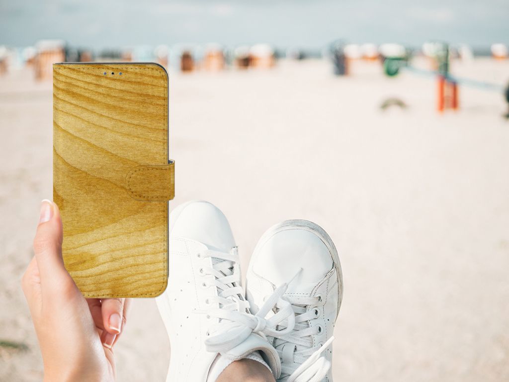 Samsung Galaxy A03s Book Style Case Licht Hout