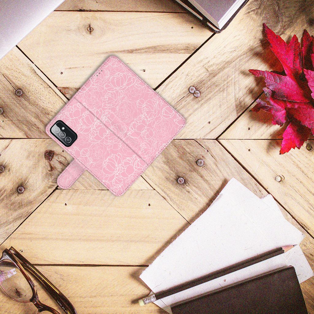 Samsung Galaxy M52 Hoesje White Flowers