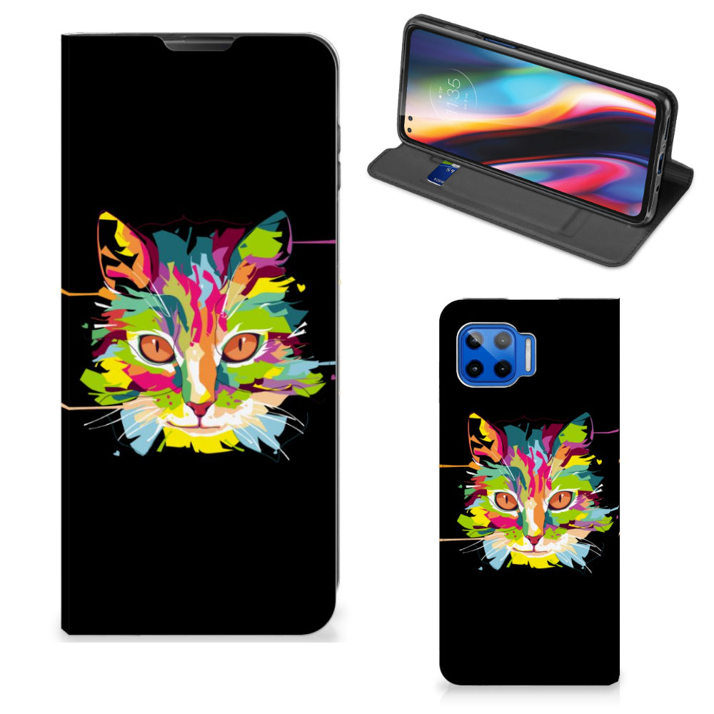 Motorola Moto G 5G Plus Magnet Case Cat Color