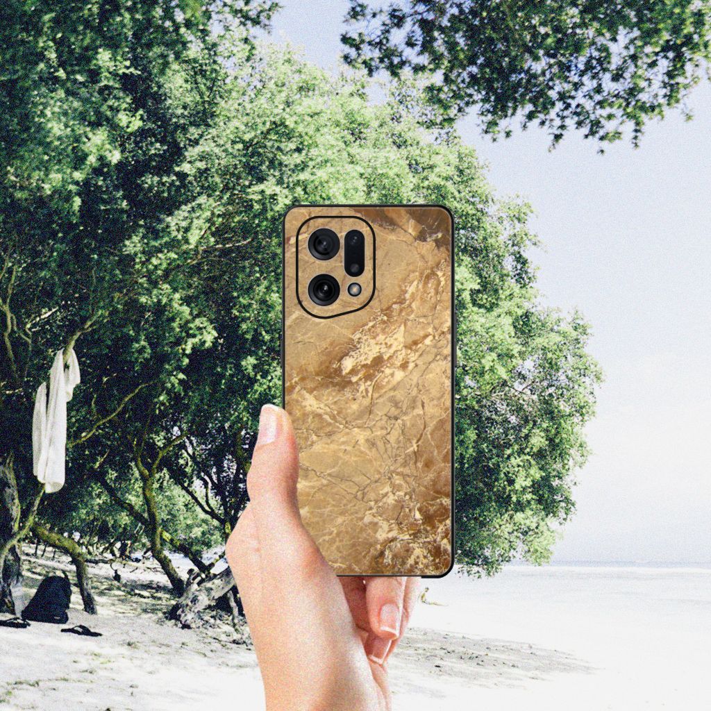 OPPO Find X5 Marmeren Print Telefoonhoesje Marmer Creme B2C Telecom