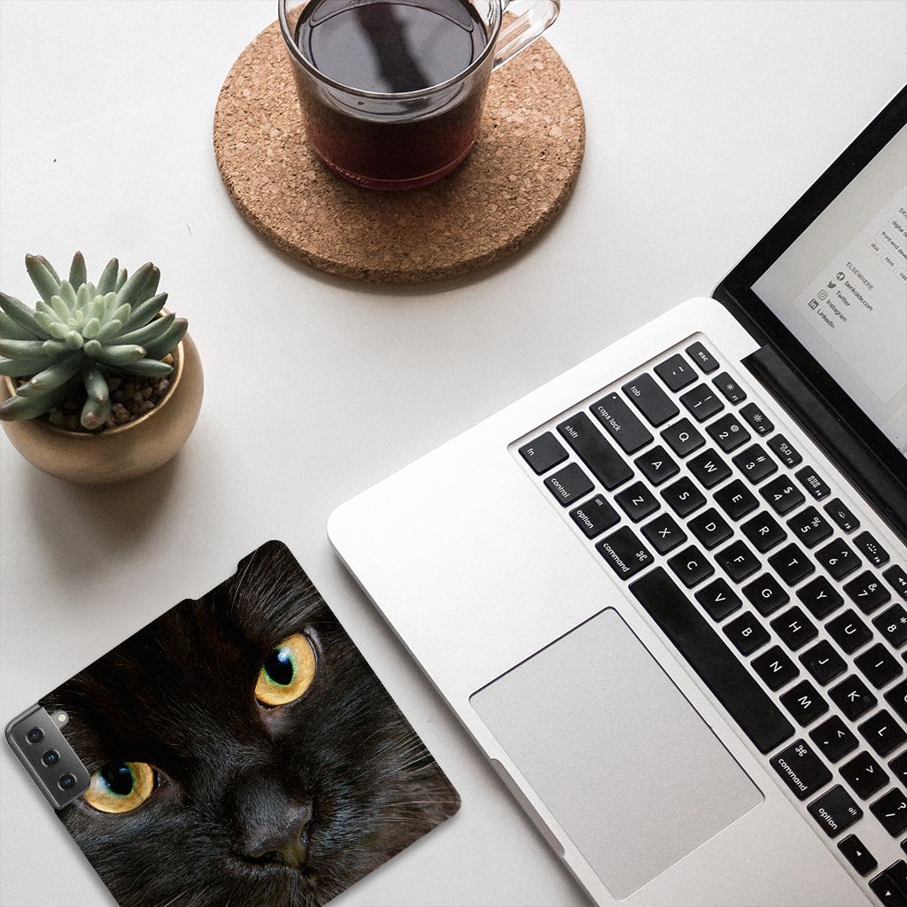 Samsung Galaxy S21 Plus Hoesje maken Zwarte Kat - B2C Telecom