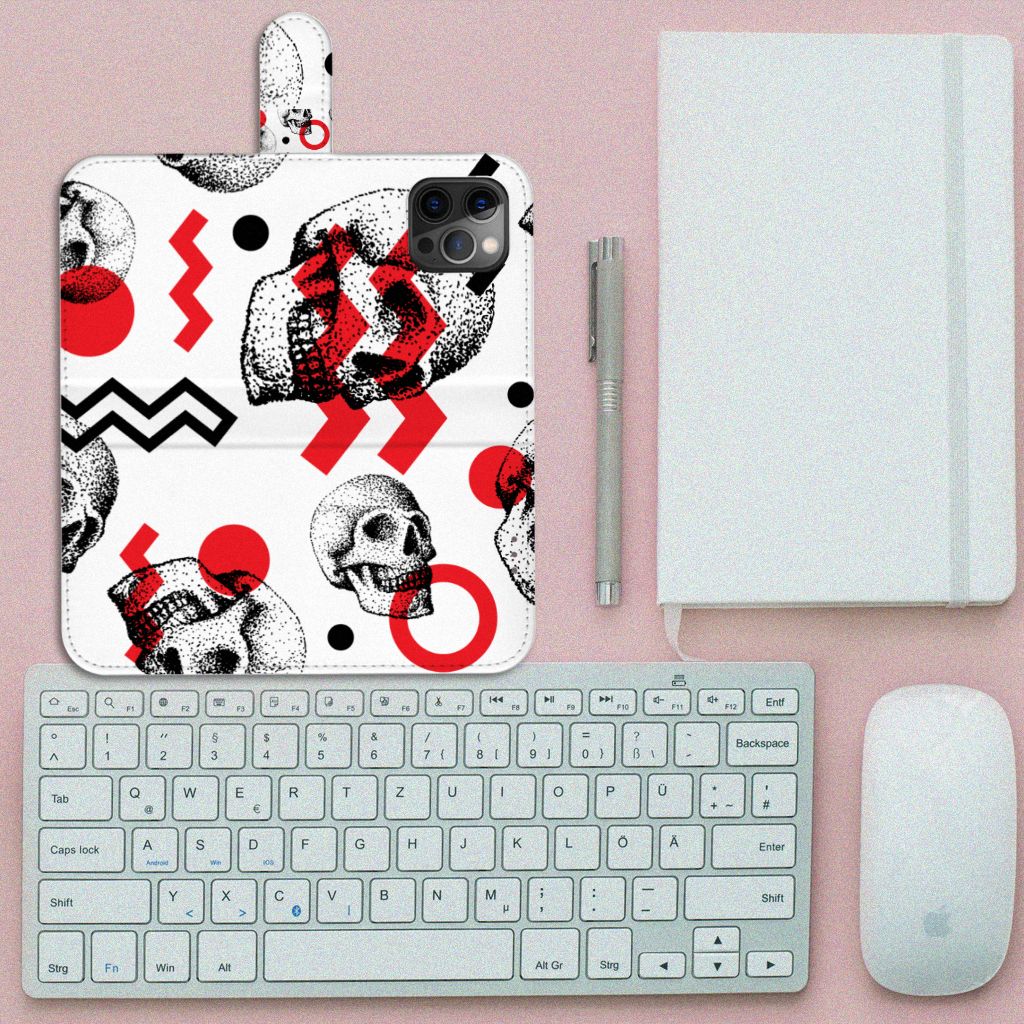 Telefoonhoesje met Naam Apple iPhone 12 Pro Max Skull Red