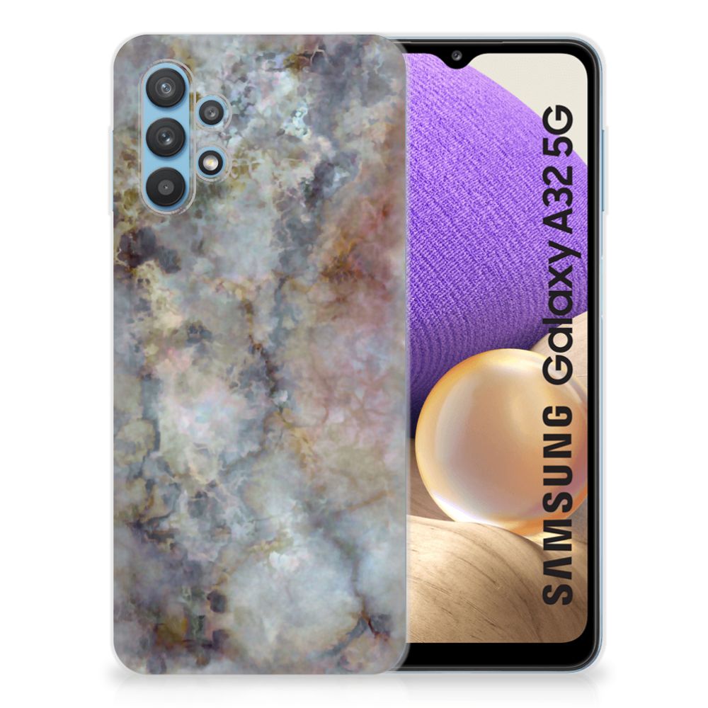 Samsung Galaxy A32 5G TPU Siliconen Hoesje Marmer Grijs B2C Telecom