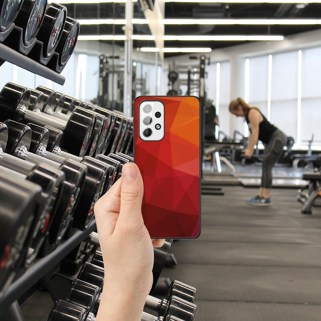 Backcover voor Samsung Galaxy A73 Polygon Red B2C Telecom