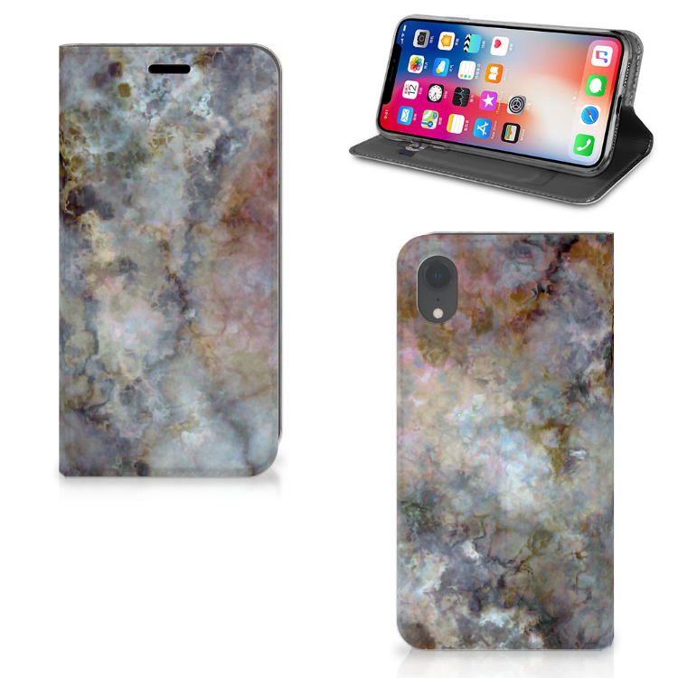Apple iPhone Xr Standcase Marmer Grijs