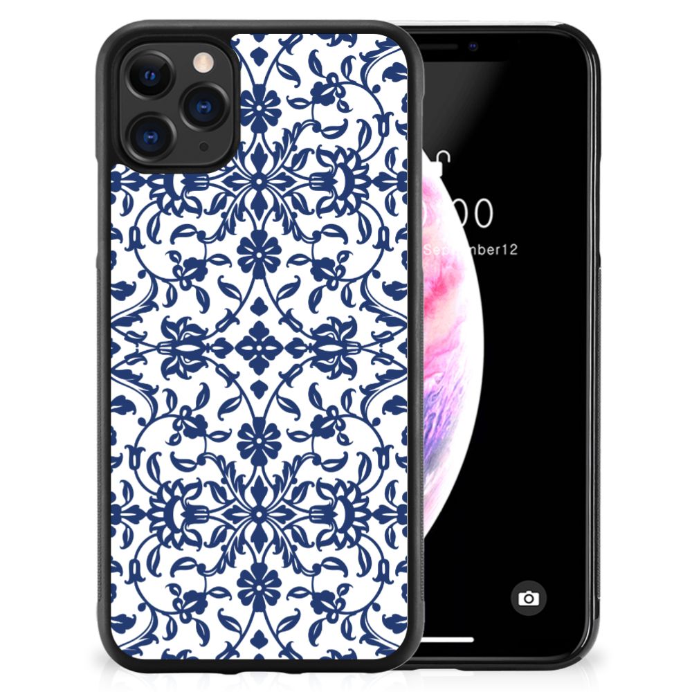 Apple iPhone 11 Pro Max Skin Case Flower Blue B2C Telecom