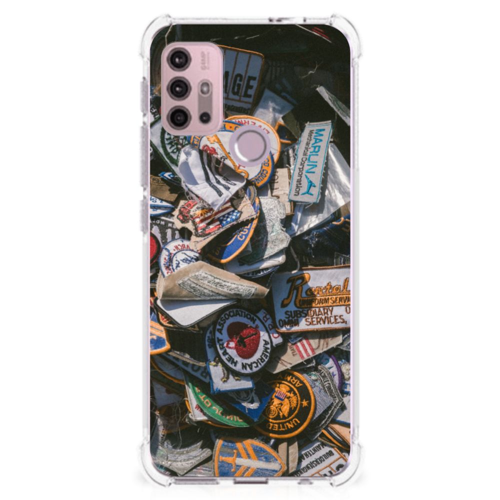 Motorola Moto G30 | G20 | G10 Anti-shock Hoesje met foto Badges