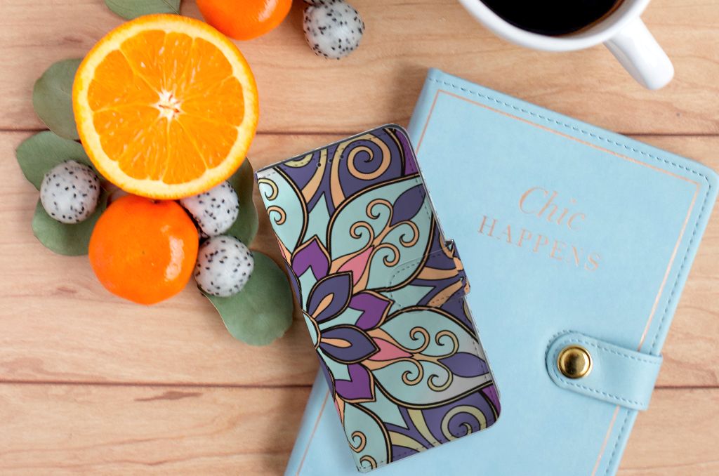 OPPO A91 | Reno3 Hoesje Purple Flower