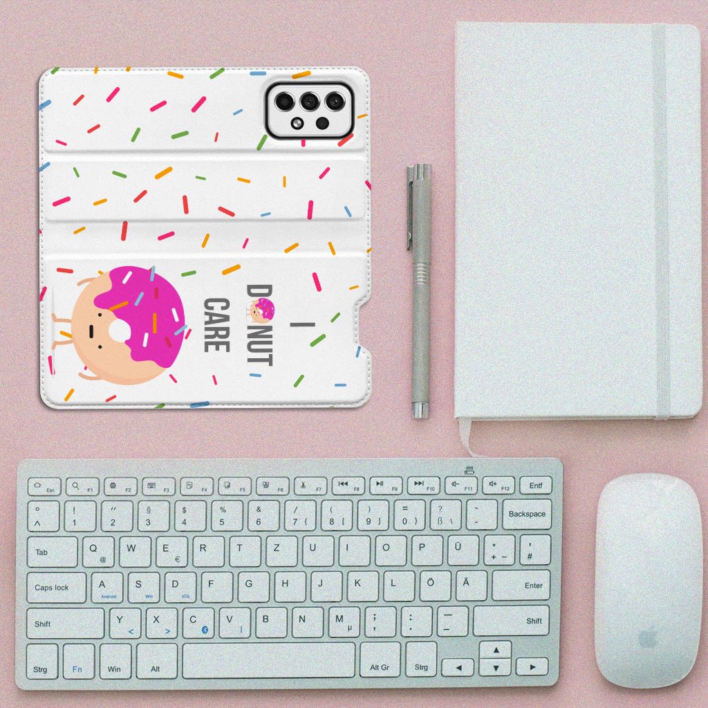 Samsung Galaxy A73 Flip Style Cover Donut Roze - B2C Telecom
