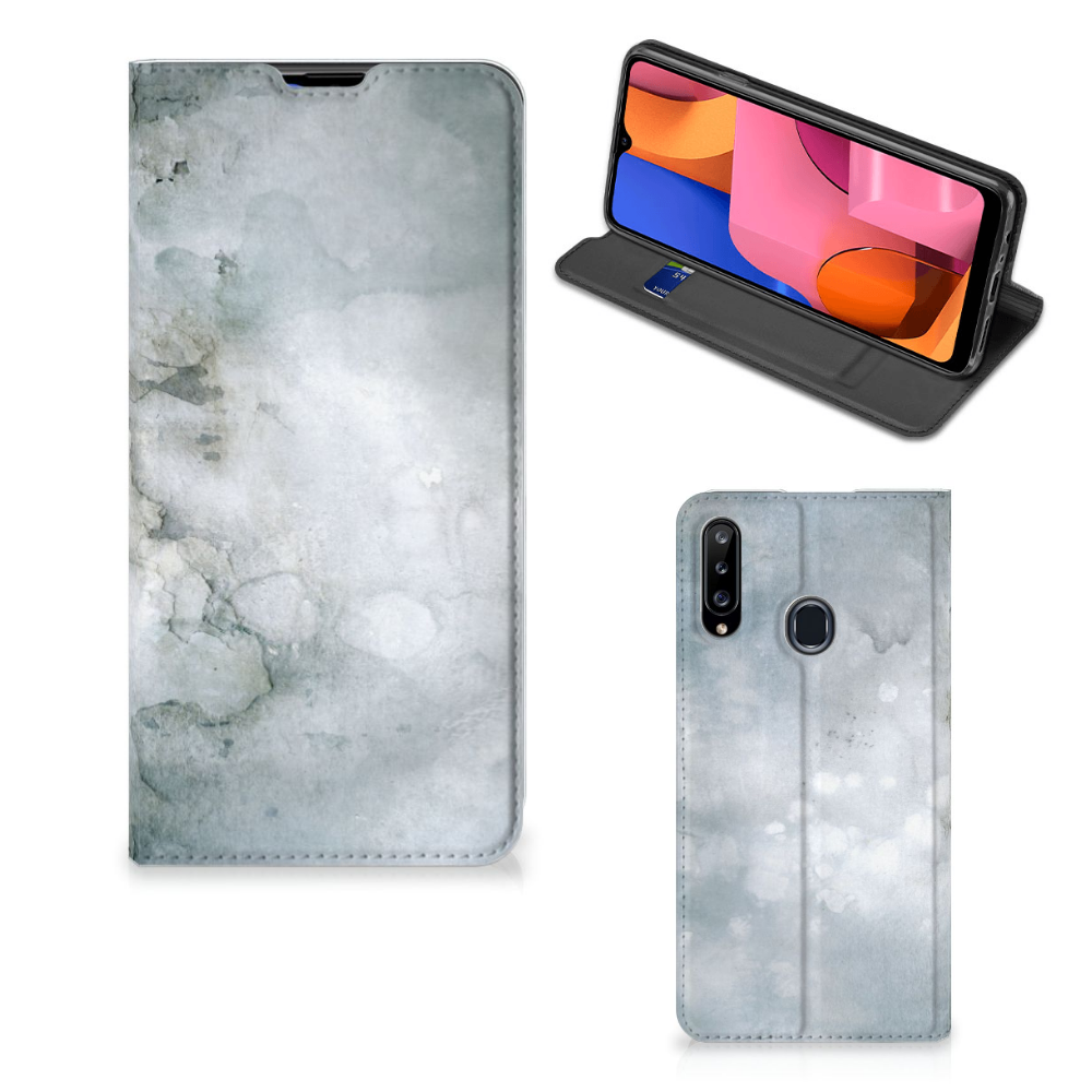 Bookcase Samsung Galaxy A20s Painting Grey - B2C Telecom