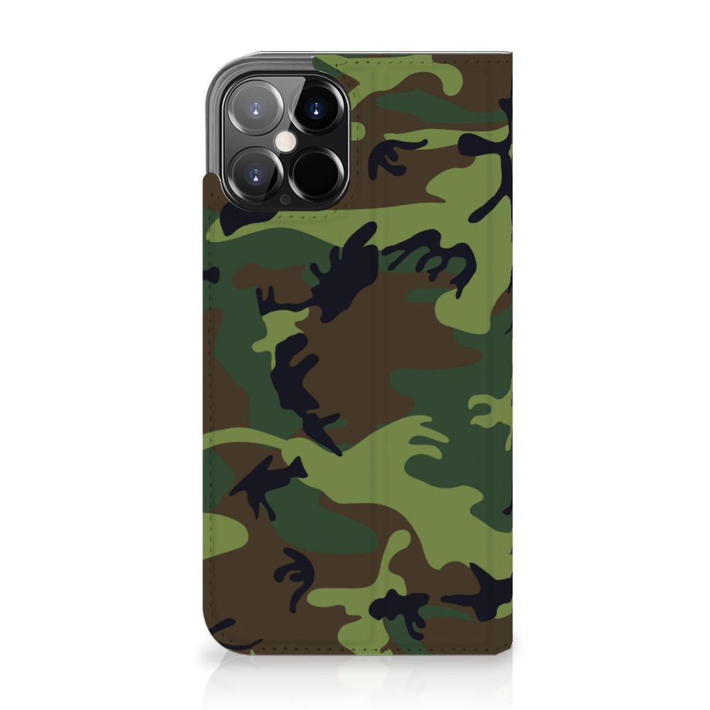 iPhone 12 Pro Max Hoesje met Magneet Army Dark - B2C Telecom