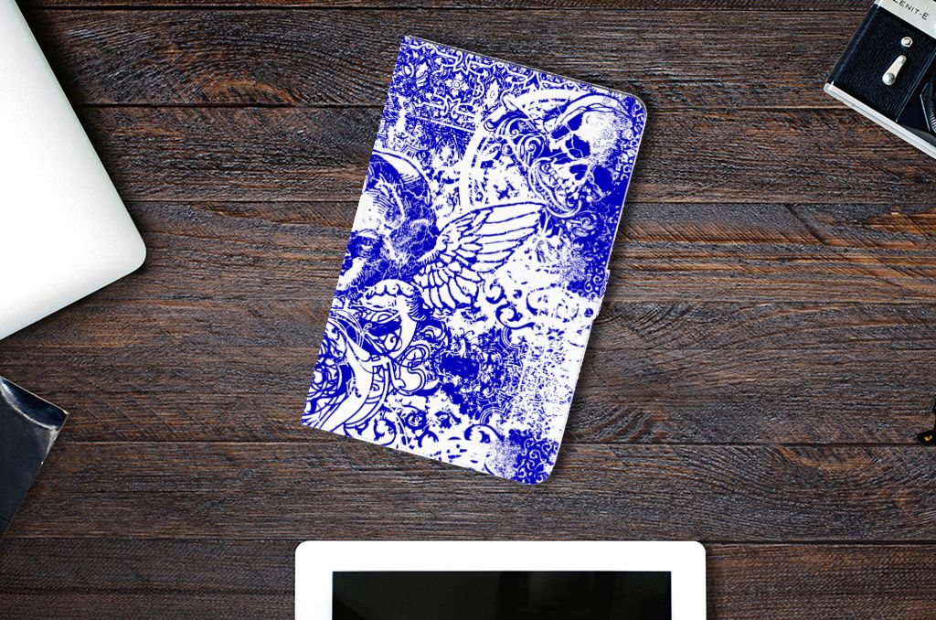 Tablettasje Samsung Galaxy Tab S6 Lite | S6 Lite (2022) Angel Skull Blauw