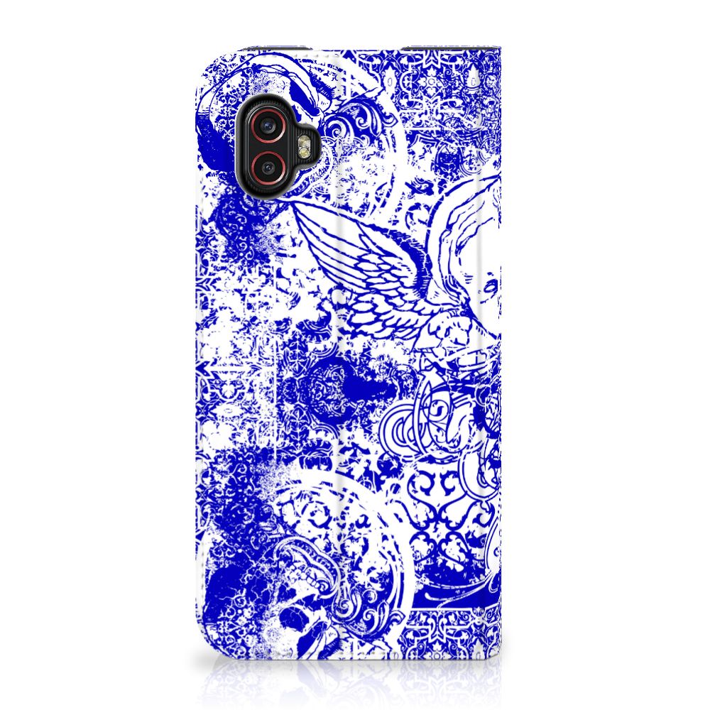 Mobiel BookCase Samsung Galaxy Xcover 6 Pro Angel Skull Blauw - B2C Telecom
