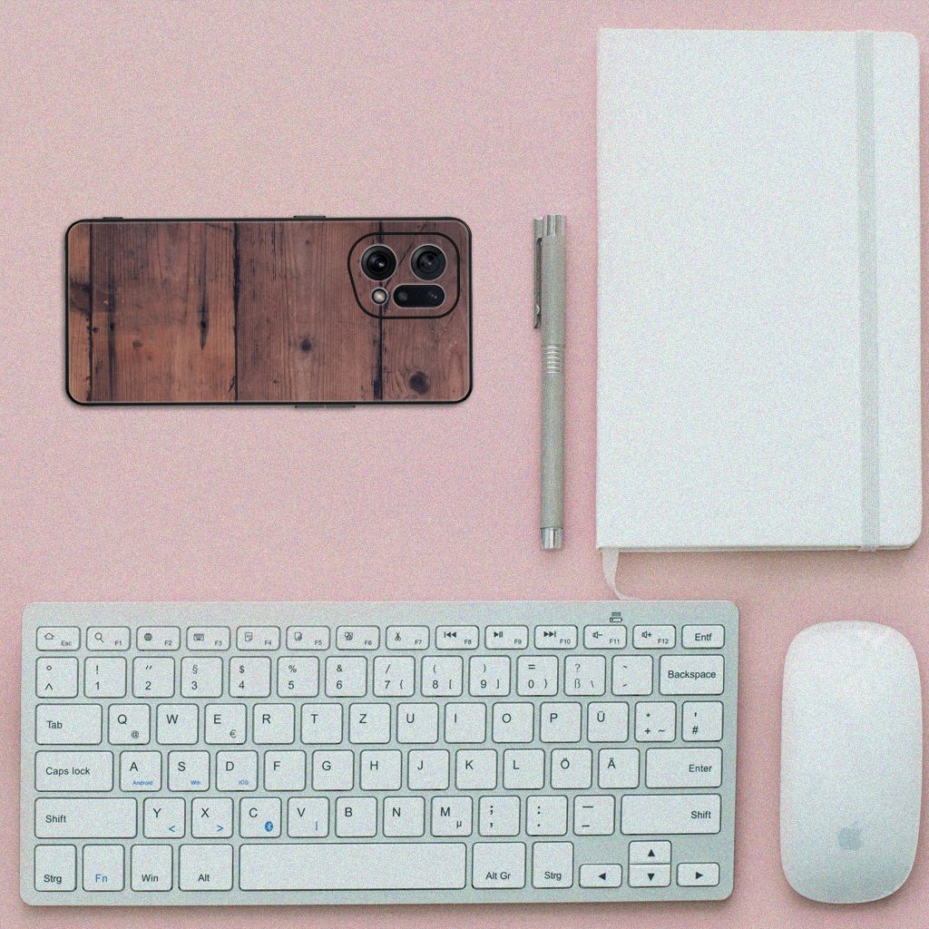 OPPO Find X5 Houten Print Telefoonhoesje Old Wood B2C Telecom