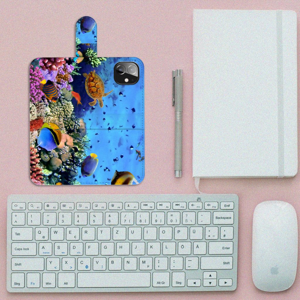 Apple iPhone 12 Mini Telefoonhoesje met Pasjes Vissen